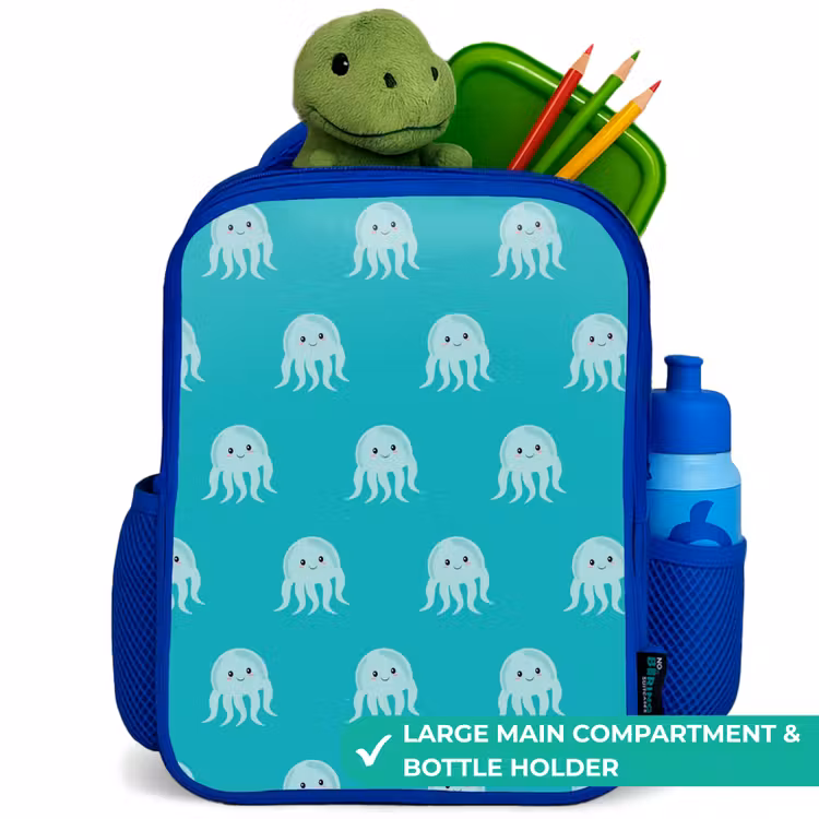 Kids backpack - Blue - Cute jellyfish — 5