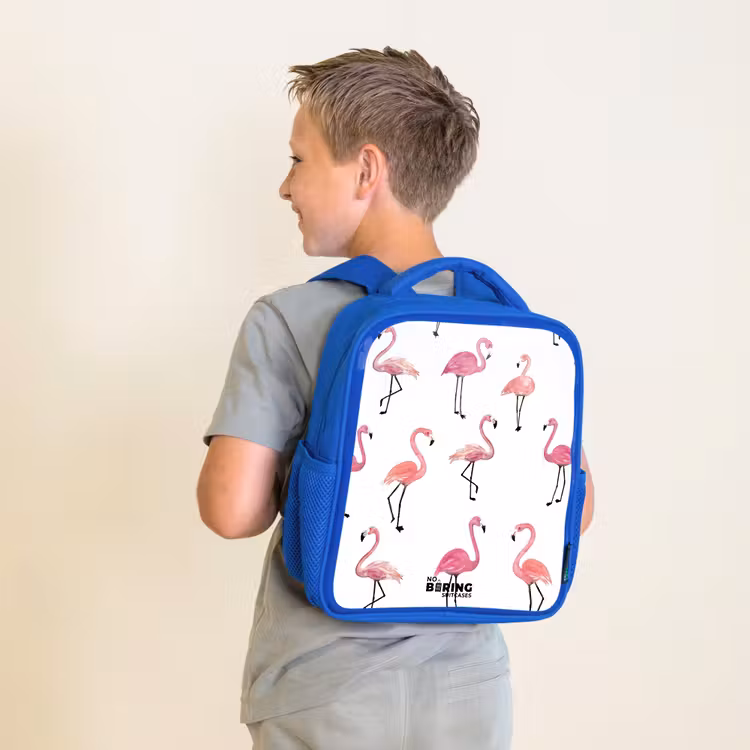 Kids backpack - Blue - Flamingo party — 2