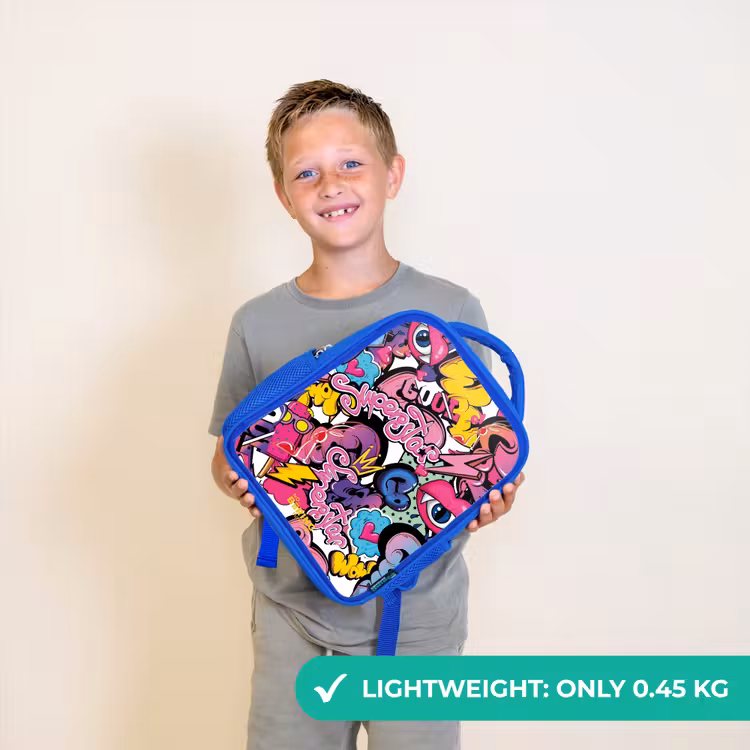 Kids backpack - Blue - Girly graffiti — 3