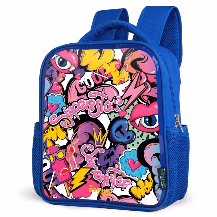 Kids backpack - Blue - Girly graffiti — 7