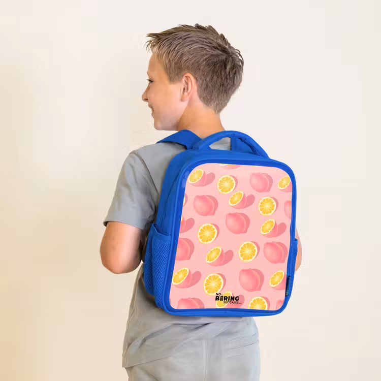 Kids backpack - Blue - Pink limoncello — 2