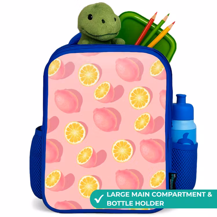 Kids backpack - Blue - Pink limoncello — 5