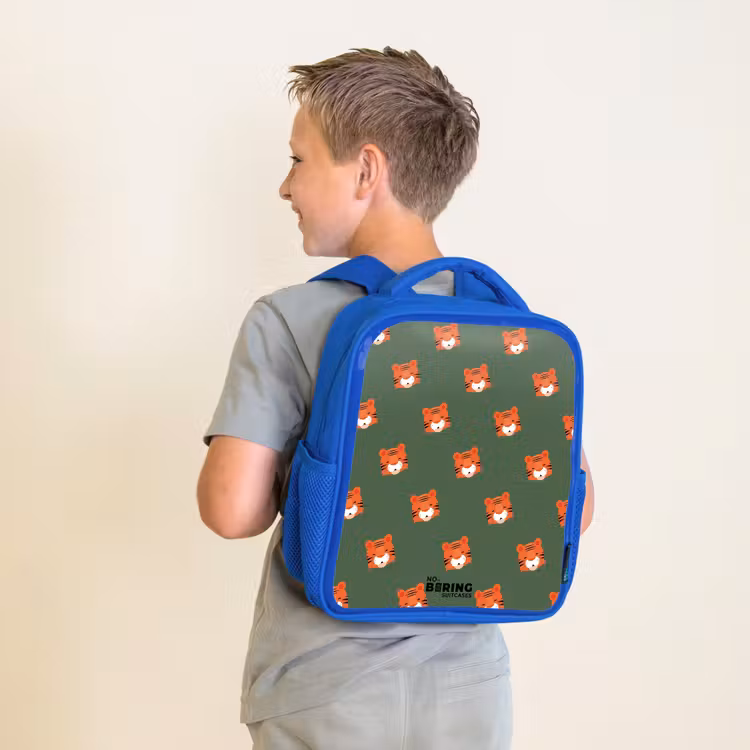 Kids backpack - Blue - Tiger turbulence — 2