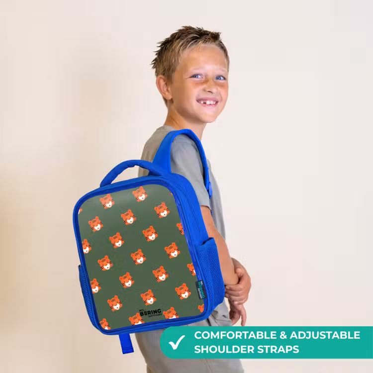 Kids backpack - Blue - Tiger turbulence — 4