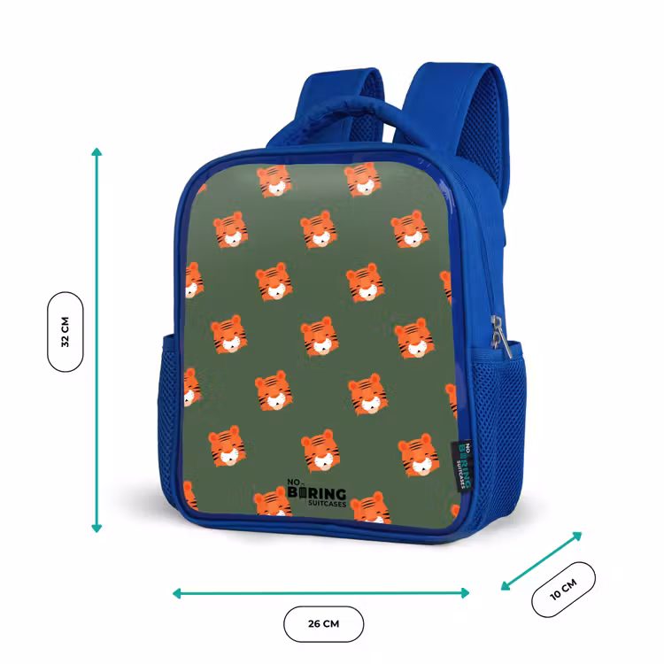 Kids backpack - Blue - Tiger turbulence — 6