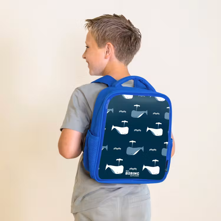 Kids backpack - Blue - Whale World — 2