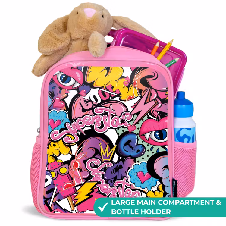Kids backpack - Pink - Girly graffiti — 2