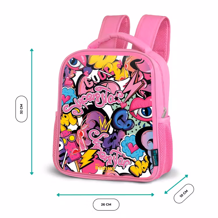 Kids backpack - Pink - Girly graffiti — 3