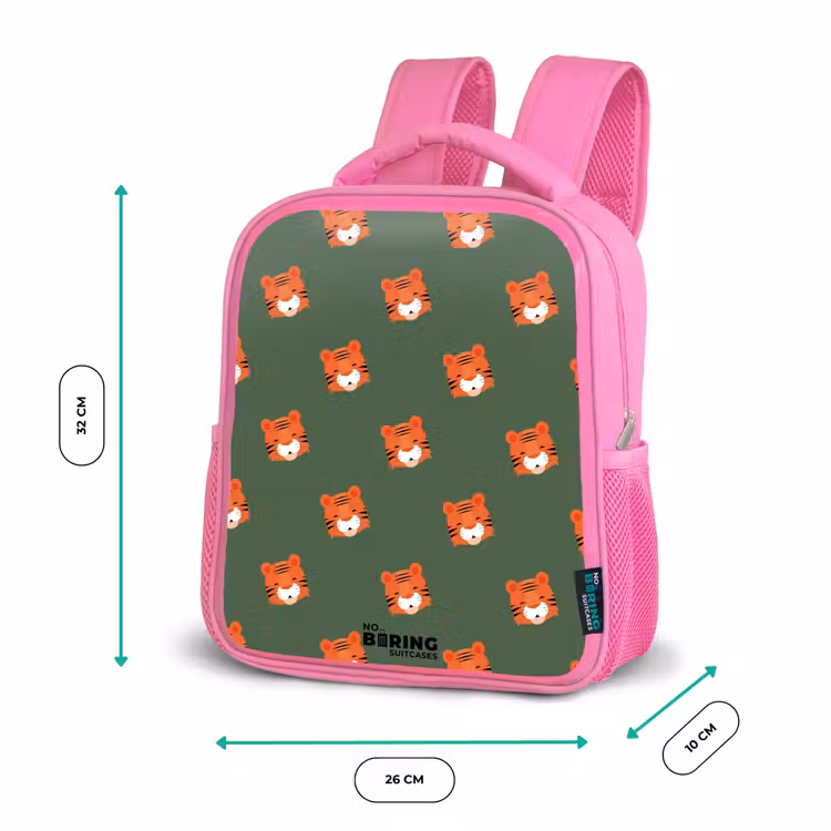 Kids backpack - Pink - Tiger turbulence — 3