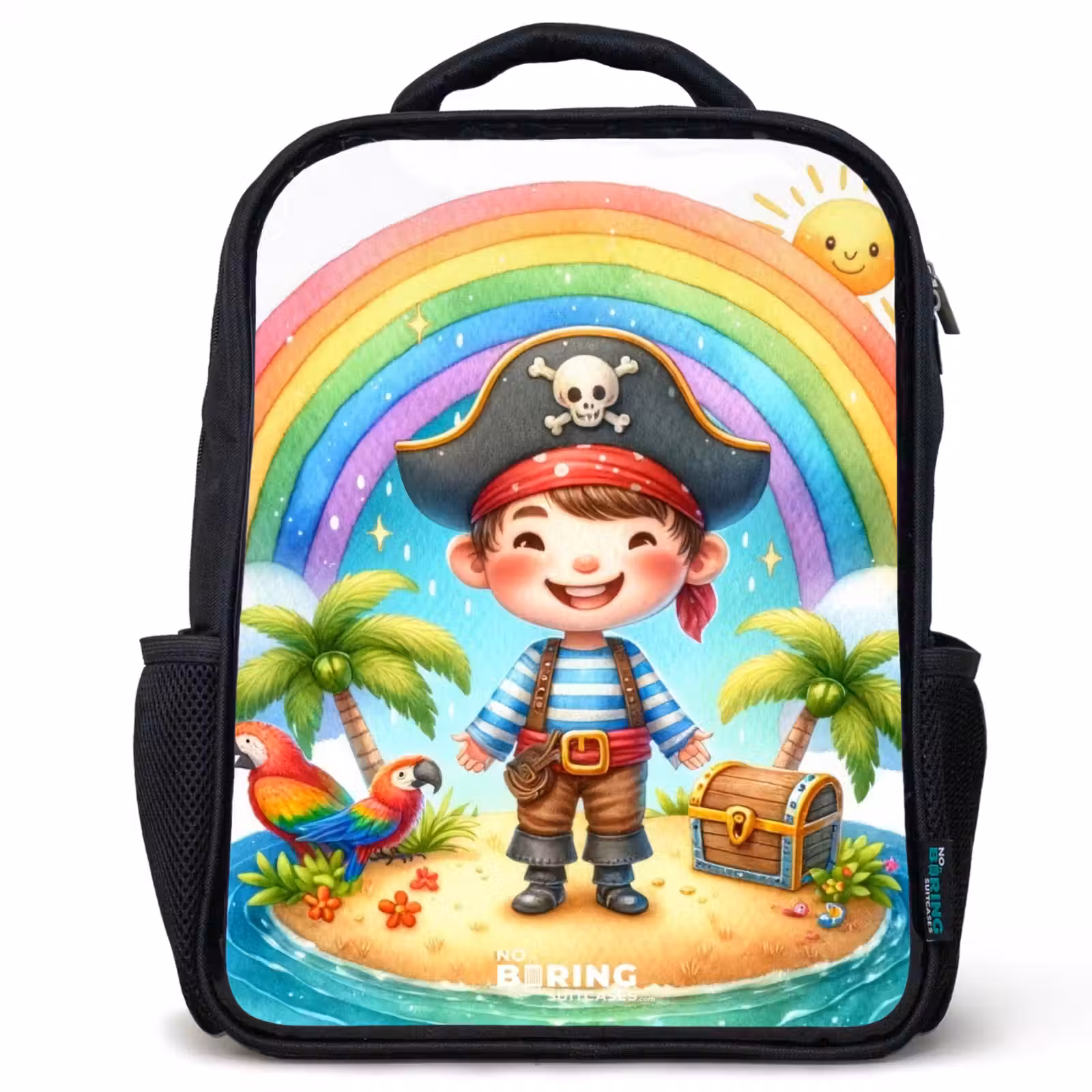 Kids backpack - Black - Pirate on an island with treasure — 1