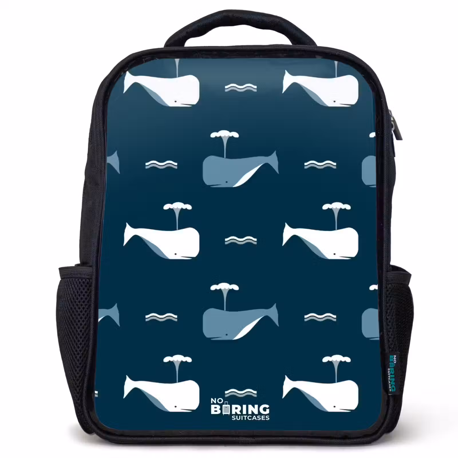 Kids backpack - Black - Whale World — 1