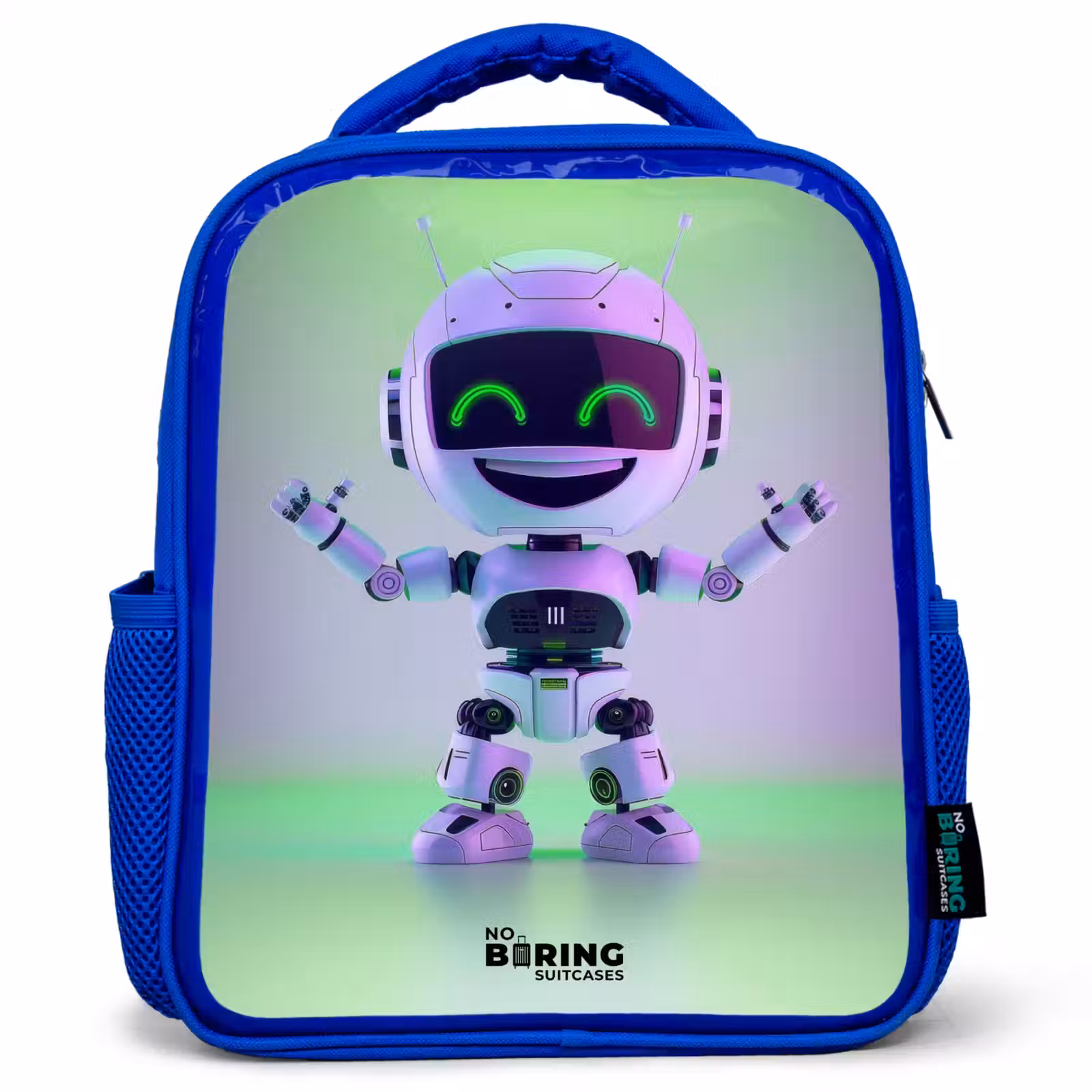Kids backpack - Blue - Robot with purple and green light — 1