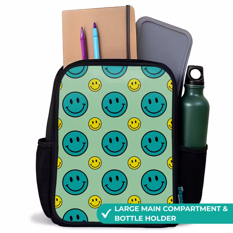 Kids backpack - Black - All smiles green — 10