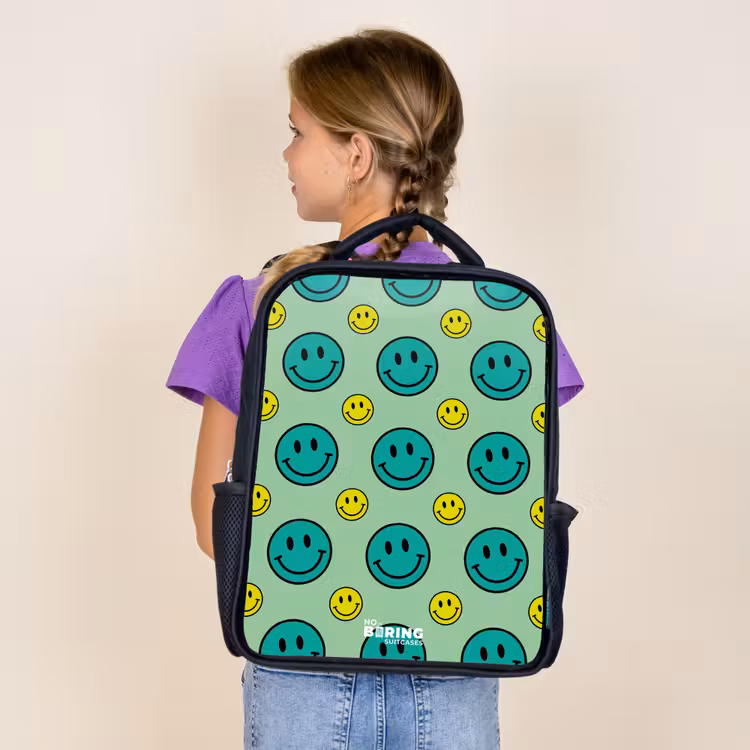 Kids backpack - Black - All smiles green — 4