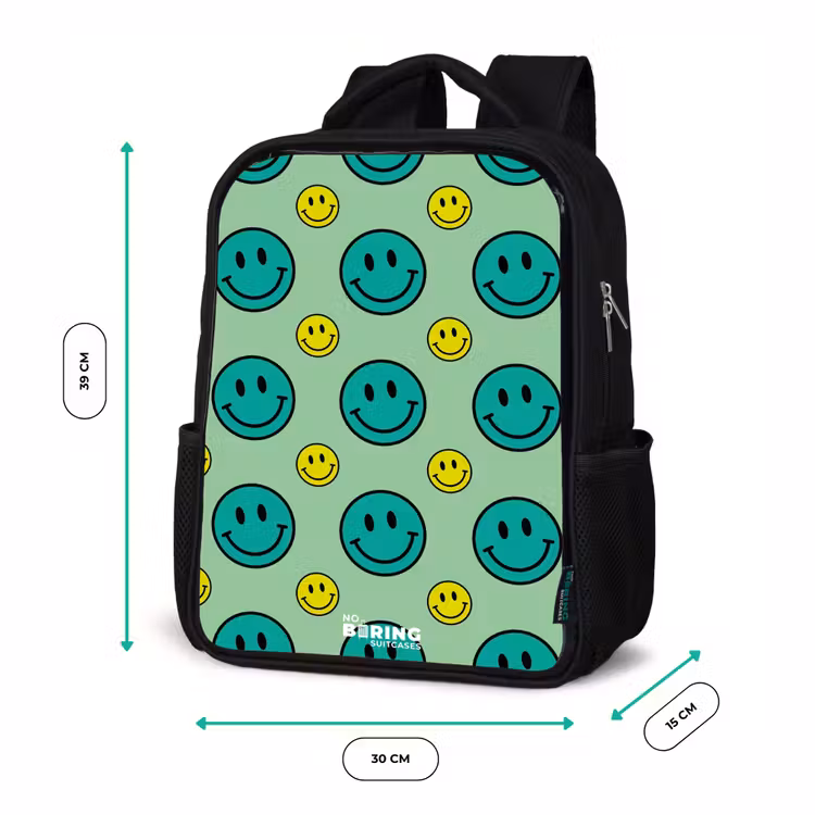 Kids backpack - Black - All smiles green — 8