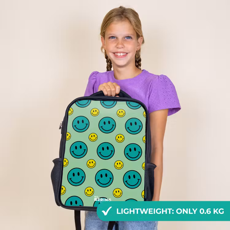 Kids backpack - Black - All smiles green — 9