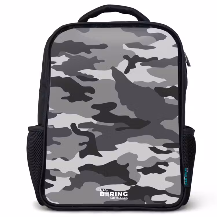 Kids backpack - Black - Camo Gray — 1