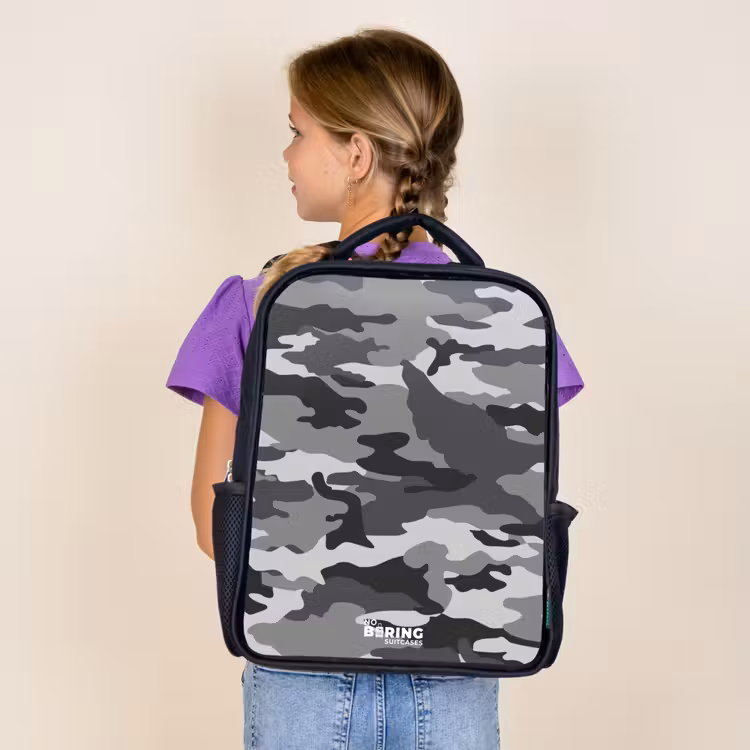 Kids backpack - Black - Camo Gray — 4