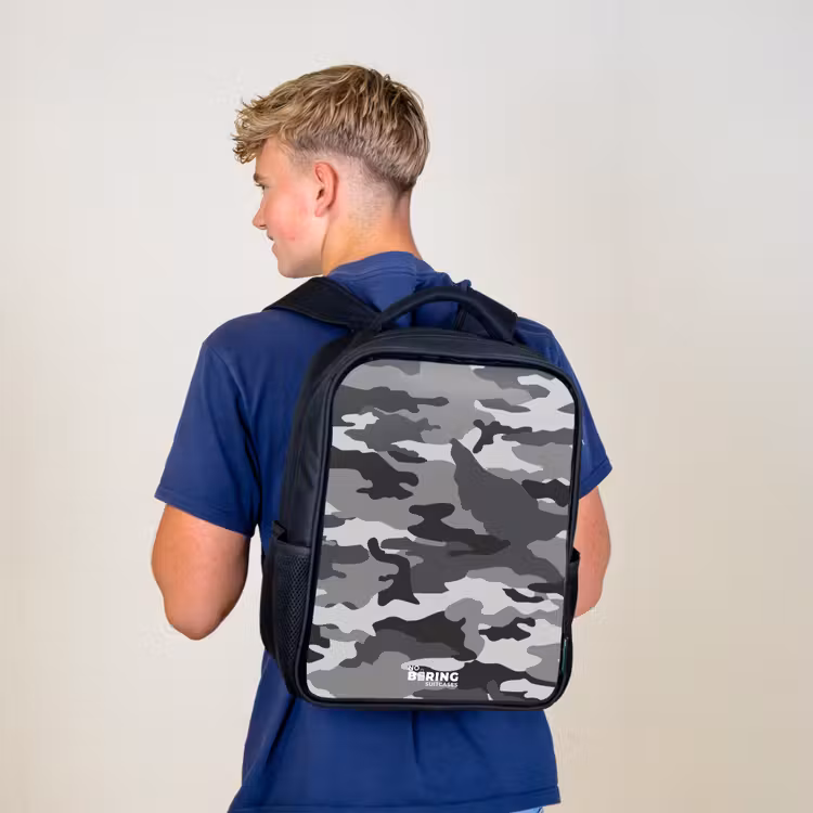 Kids backpack - Black - Camo Gray — 5