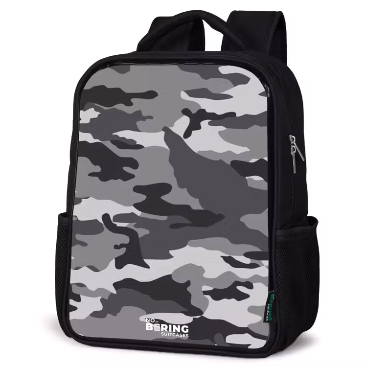 Kids backpack - Black - Camo Gray — 6