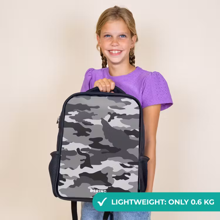 Kids backpack - Black - Camo Gray — 9
