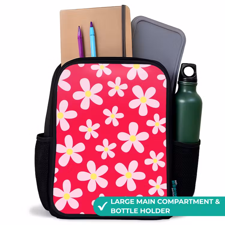 Kids backpack - Black - Daisy mania hotpink — 10