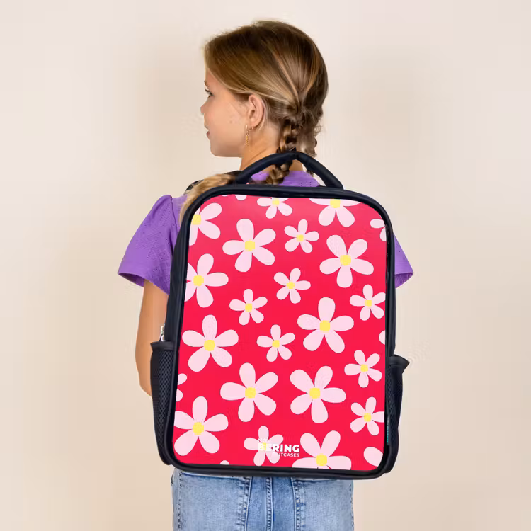 Kids backpack - Black - Daisy mania hotpink — 4