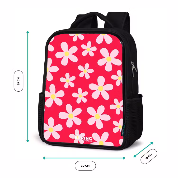 Kids backpack - Black - Daisy mania hotpink — 8