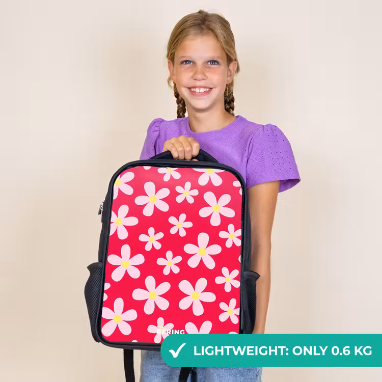 Kids backpack - Black - Daisy mania hotpink — 9