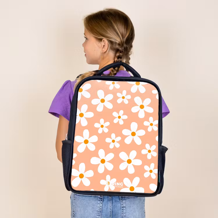 Kids backpack - Black - Daisy mania peach — 4