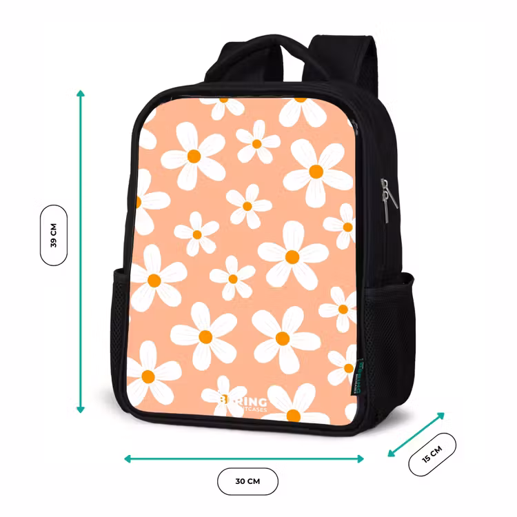 Kids backpack - Black - Daisy mania peach — 8