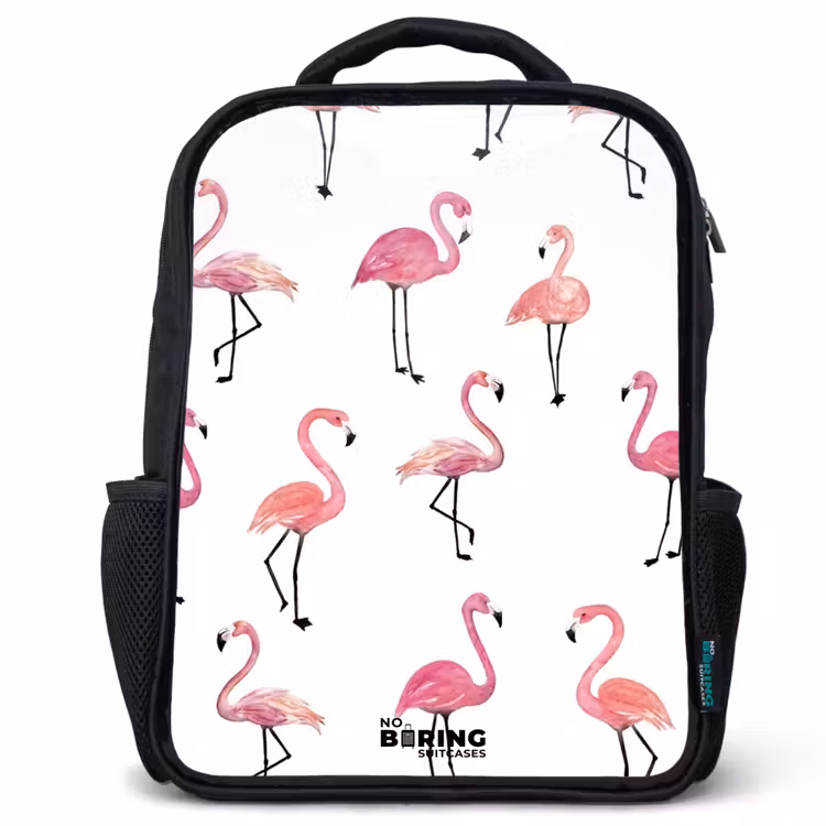 Kids backpack - Black - Flamingo party — 1