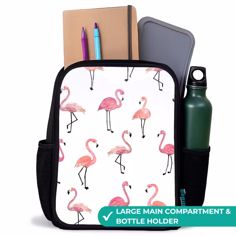 Kids backpack - Black - Flamingo party — 10