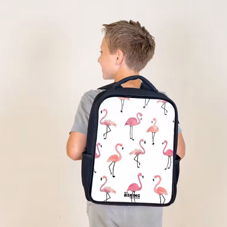 Kids backpack - Black - Flamingo party — 2