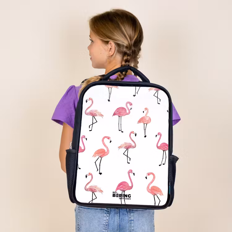 Kids backpack - Black - Flamingo party — 4