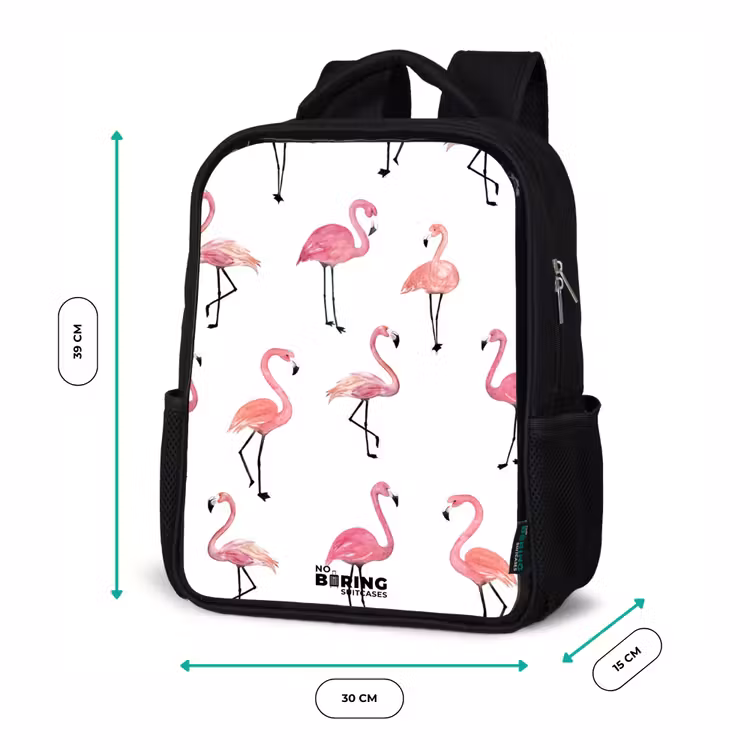 Kids backpack - Black - Flamingo party — 8