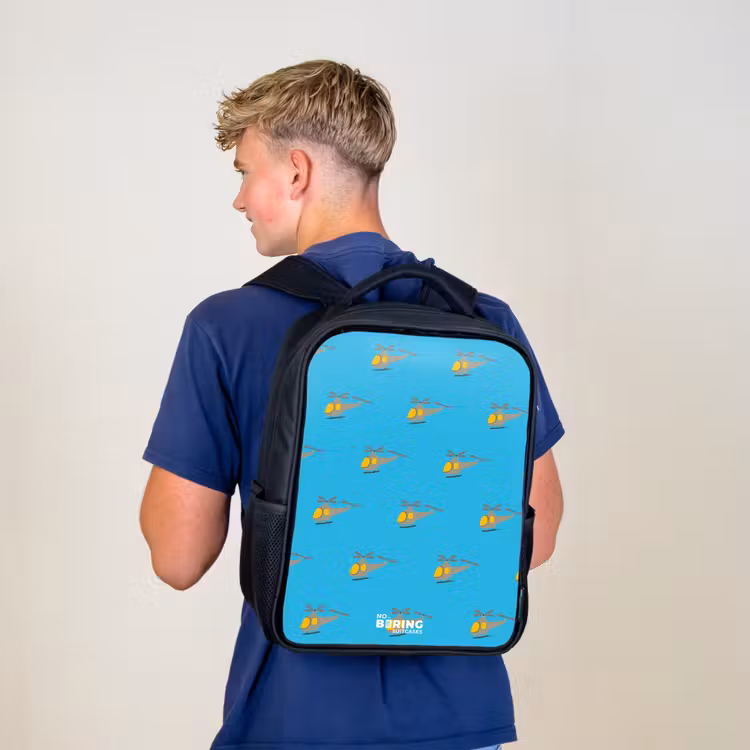 Kids backpack - Black - Helicopter fuss — 5
