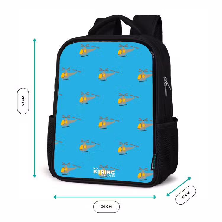 Kids backpack - Black - Helicopter fuss — 8