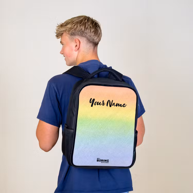 Kids backpack - Black - Pastel rainbow of chalk — 5