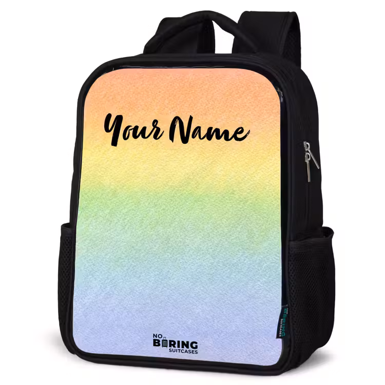 Kids backpack - Black - Pastel rainbow of chalk — 6