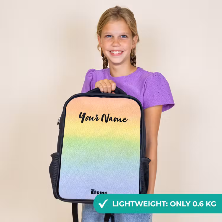Kids backpack - Black - Pastel rainbow of chalk — 9