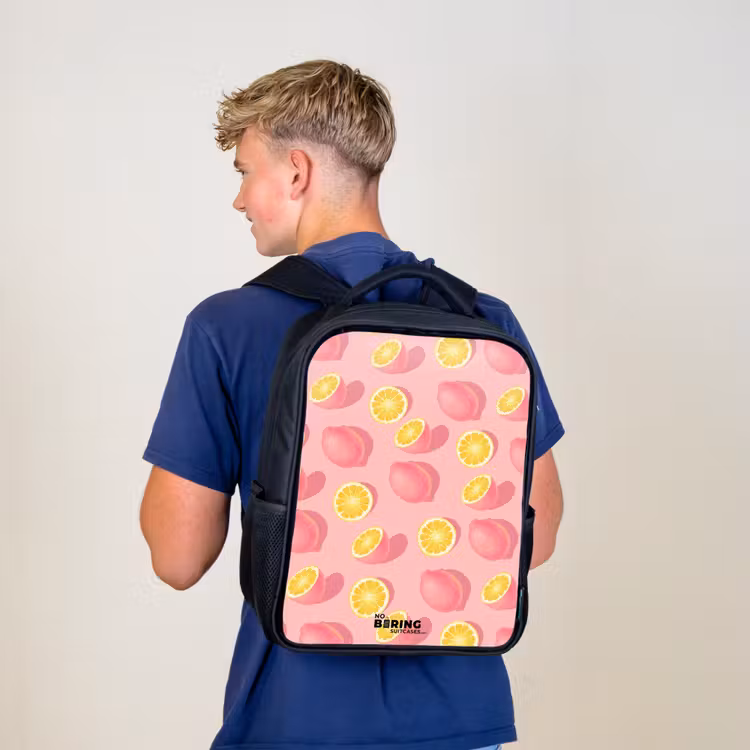 Kids backpack - Black - Pink limoncello — 5