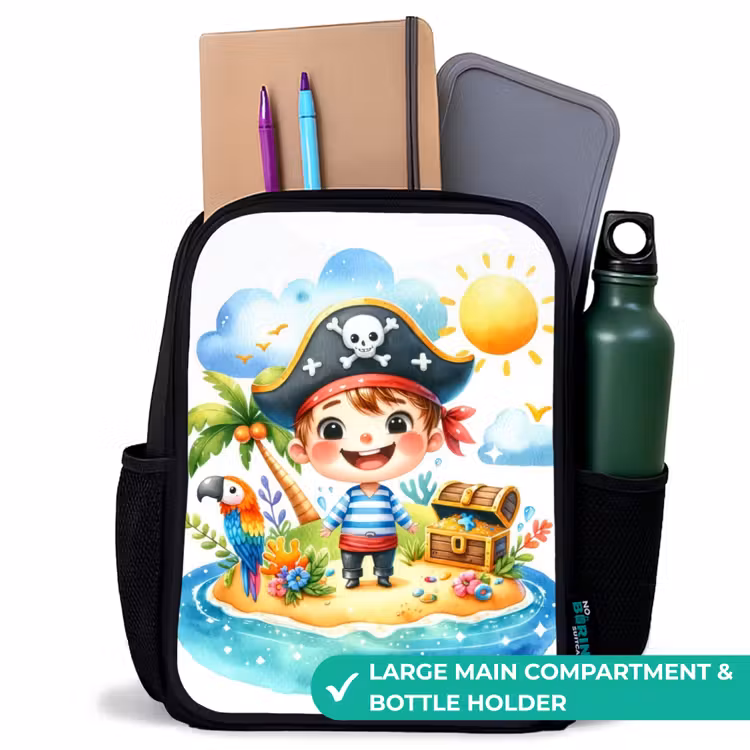 Kids backpack - Black - Pirate on an island — 10