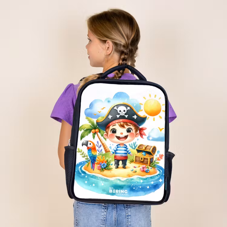 Kids backpack - Black - Pirate on an island — 4