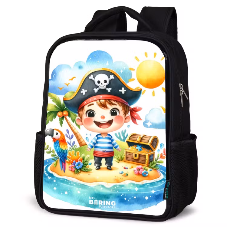 Kids backpack - Black - Pirate on an island — 6