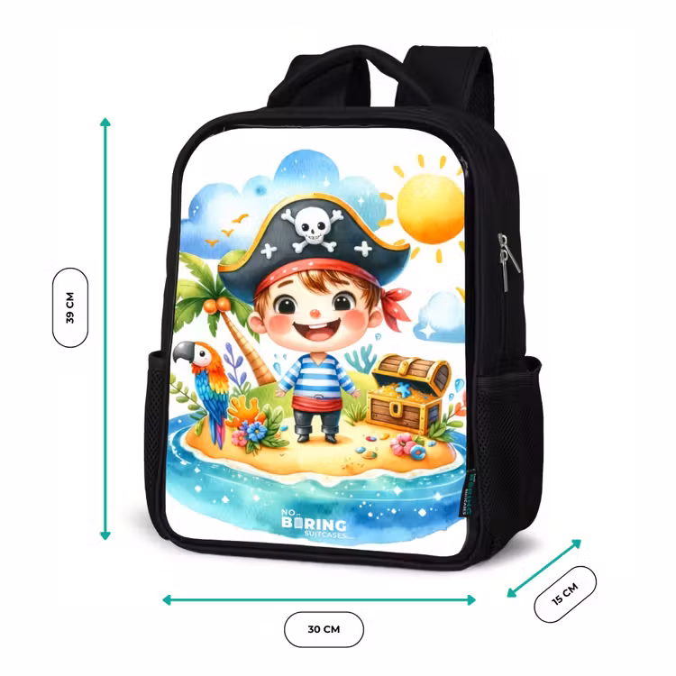 Kids backpack - Black - Pirate on an island — 8