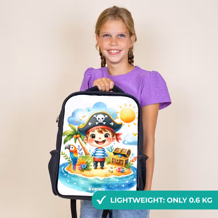 Kids backpack - Black - Pirate on an island — 9