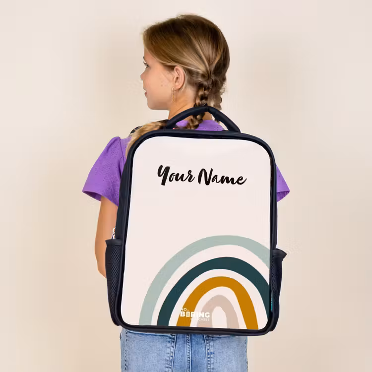 Kids backpack - Black - Raw rainbow aqua — 4