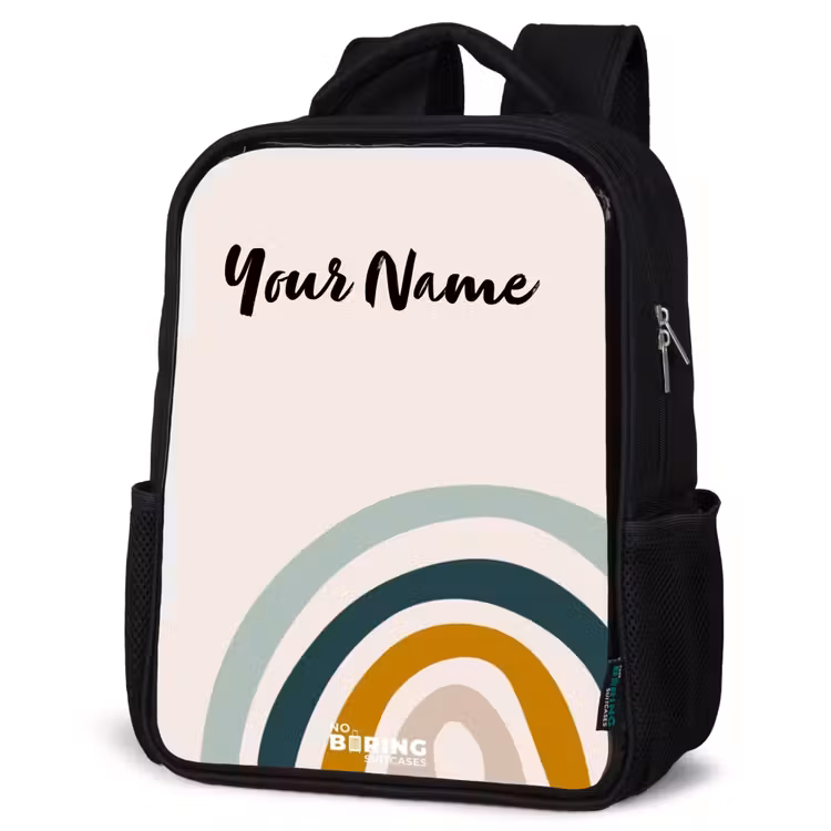 Kids backpack - Black - Raw rainbow aqua — 6