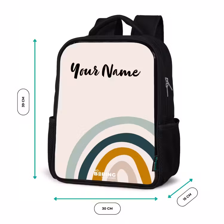 Kids backpack - Black - Raw rainbow aqua — 8